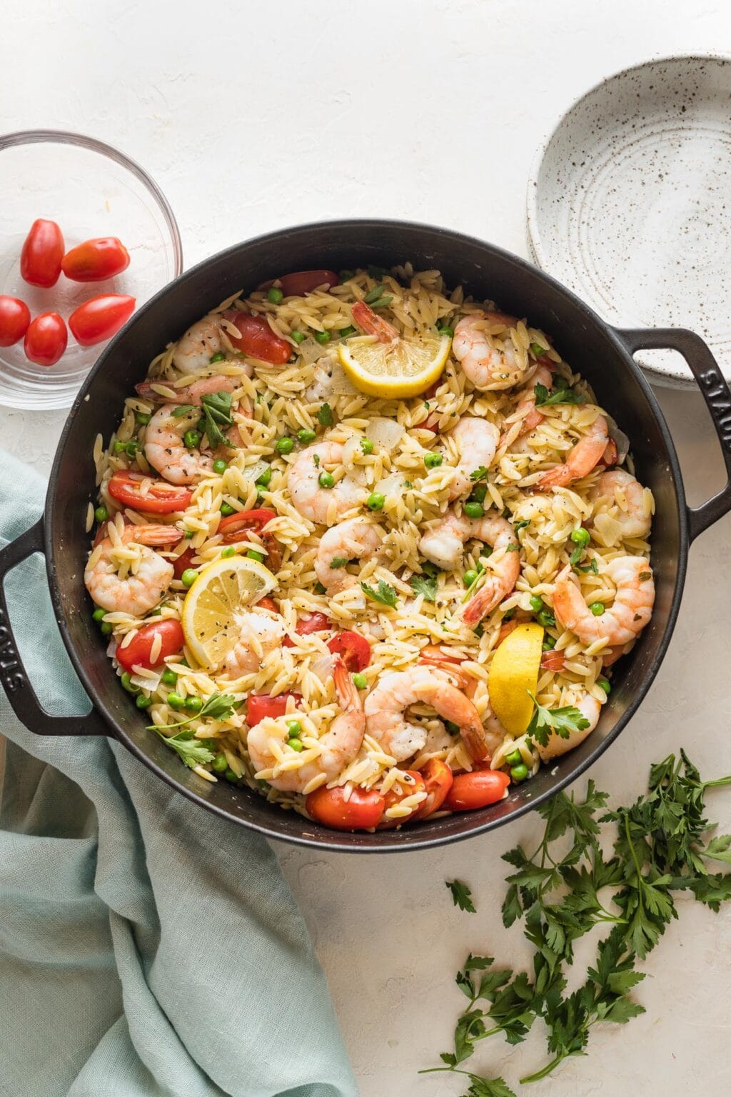 One Pot Lemon Shrimp Orzo - Nourish And Fete