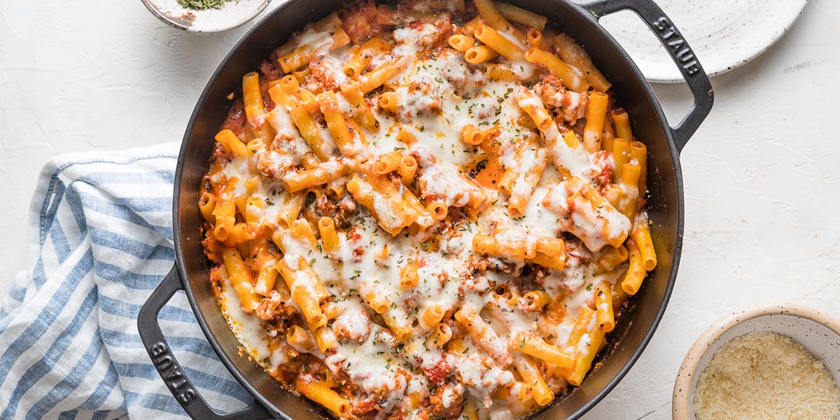 Skillet Baked Ziti - Nourish and Fete