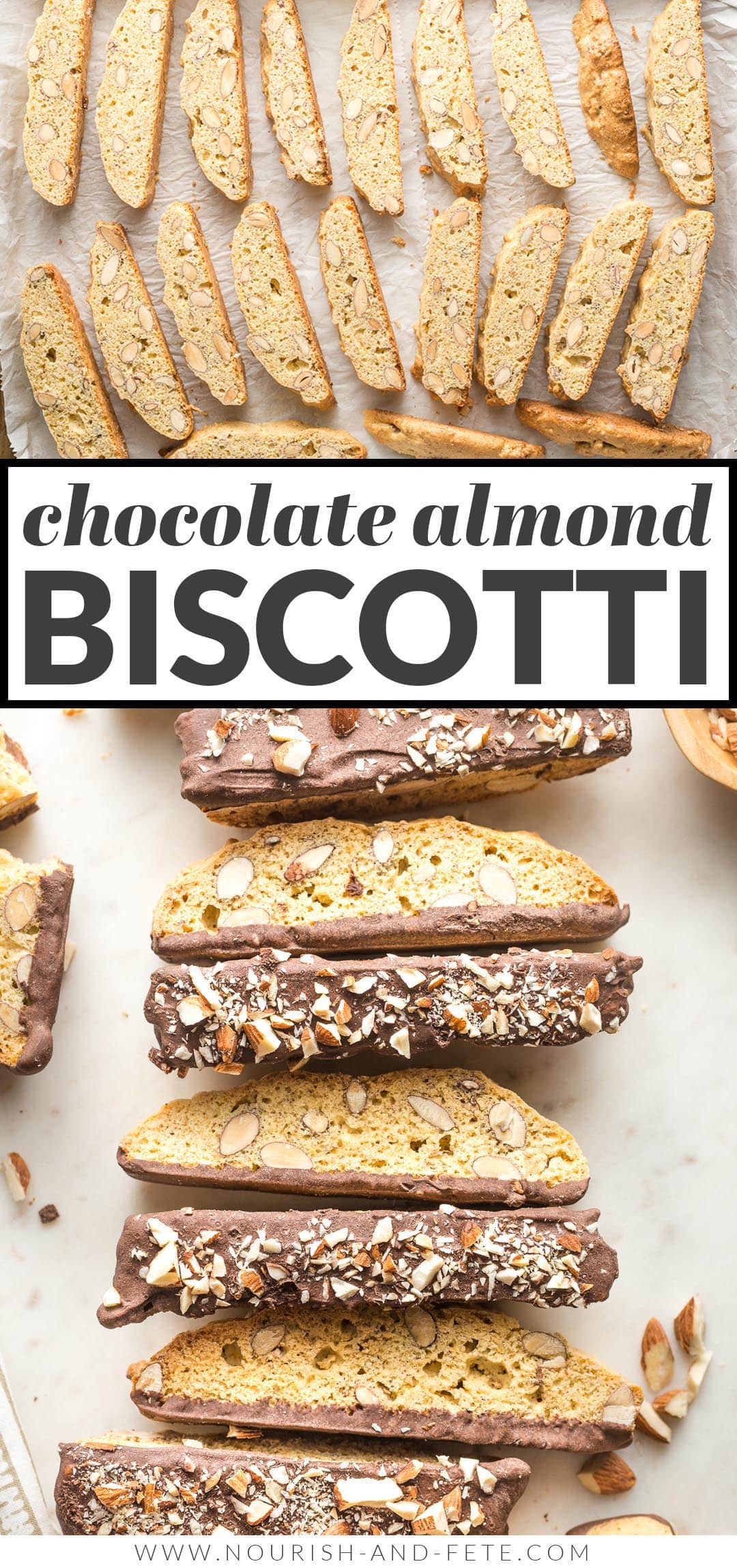 Chocolate Dipped Almond Biscotti Nourish And Fete