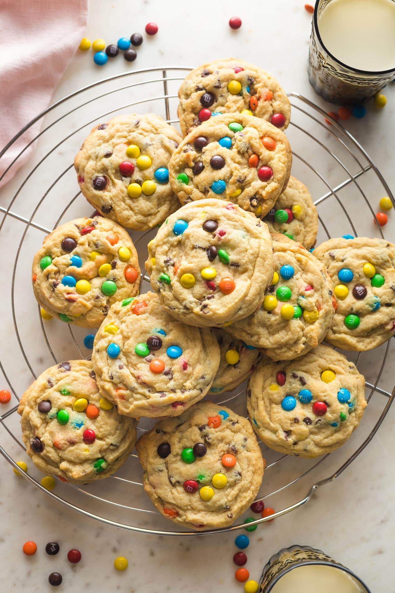 Chocolate Chip Mini M&M Cookies - Nourish and Fete