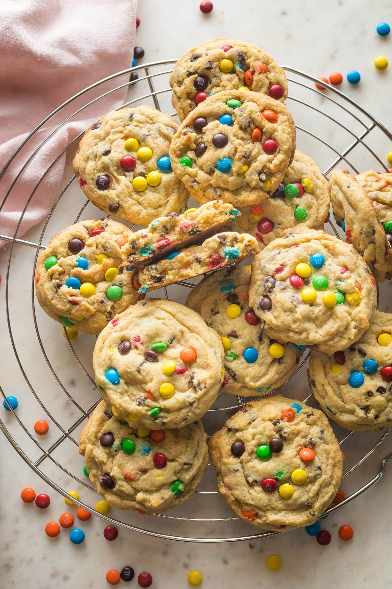 Chocolate Chip Mini M&M Cookies - Nourish and Fete