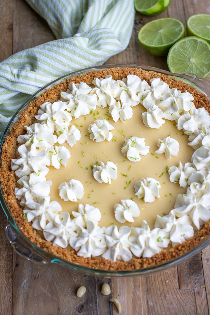 Classic Key Lime Pie with Macadamia Nut Crust | Nourish and Fete