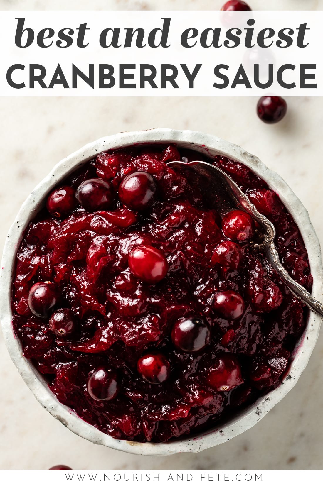 Simple Homemade Cranberry Sauce - Nourish and Fete