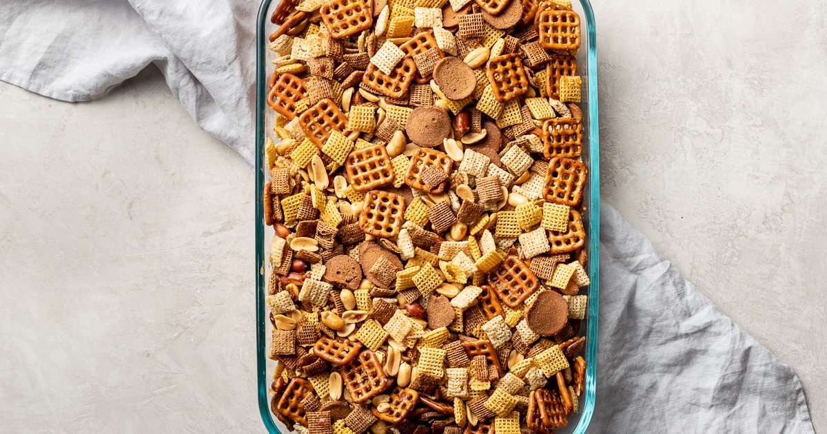 Irresistible Rye Chip Chex Mix Nourish and Fete