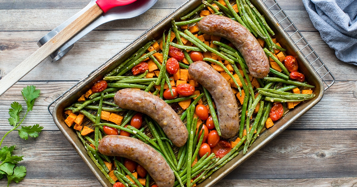 Sheet Pan Italian Sausage and Veggies - Nourish and Fete