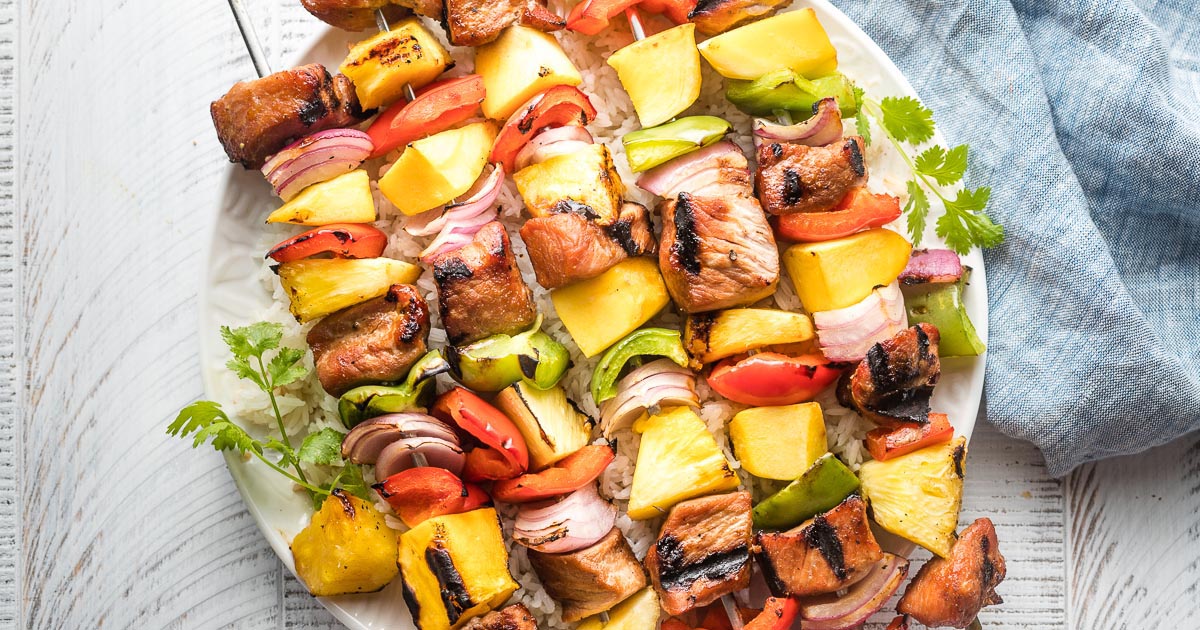 Pork and pineapple skewers hotsell