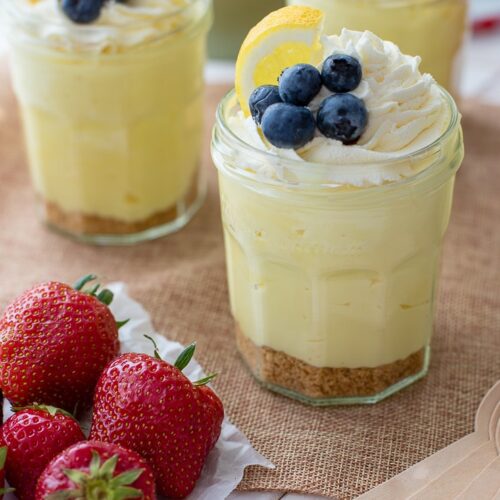 Lemon Cheesecake Mousse Parfaits - Nourish and Fete