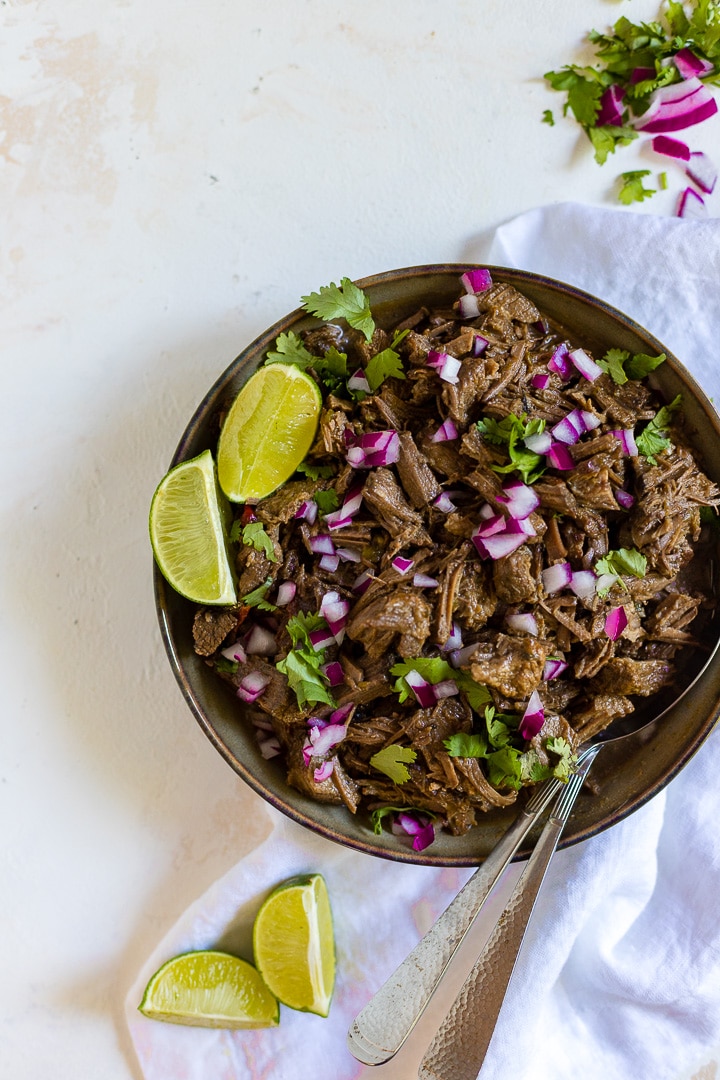 Easy Slow Cooker Beef Barbacoa | Nourish and Fete