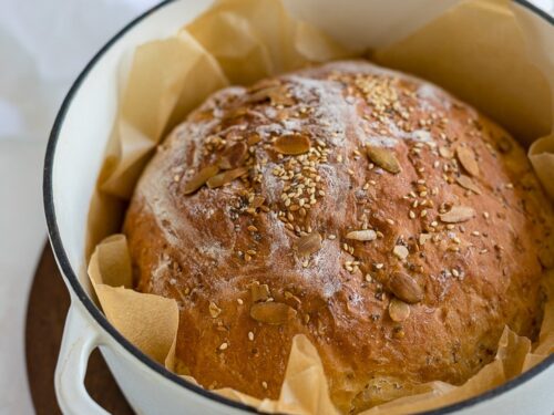 How to Bake No-Knead Bread in a Poor Man's Dutch Oven (no mixer