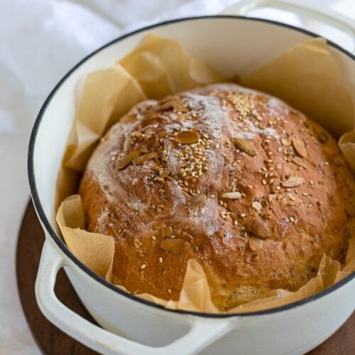 No Knead Dutch Oven Bread Recipe - Mon Petit Four®