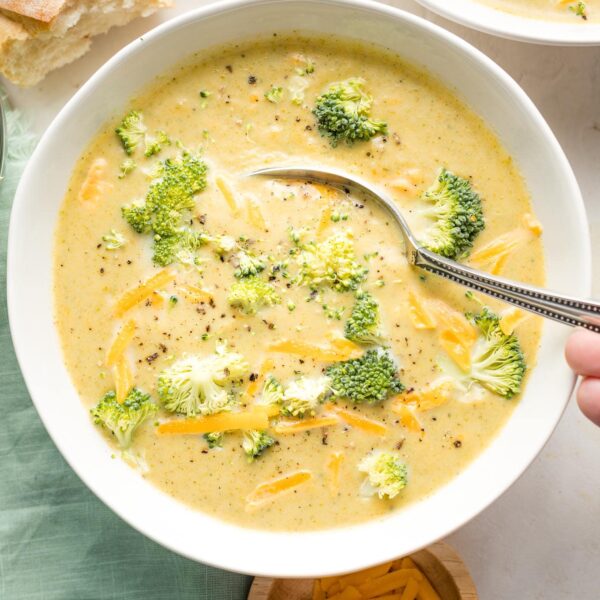 Instant Pot Broccoli Cheddar Soup - Nourish and Fete