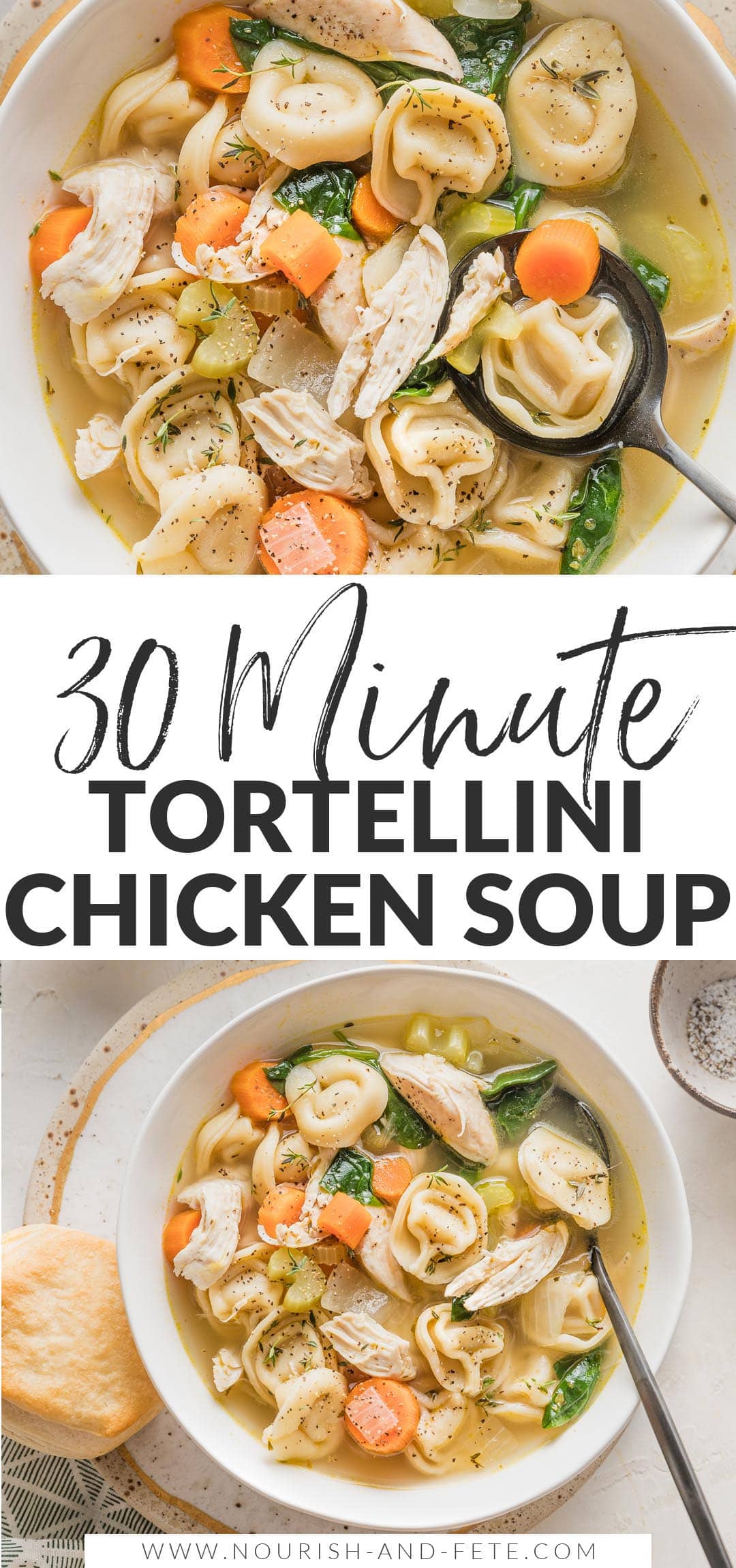 Chicken Tortellini Soup - Nourish and Fete