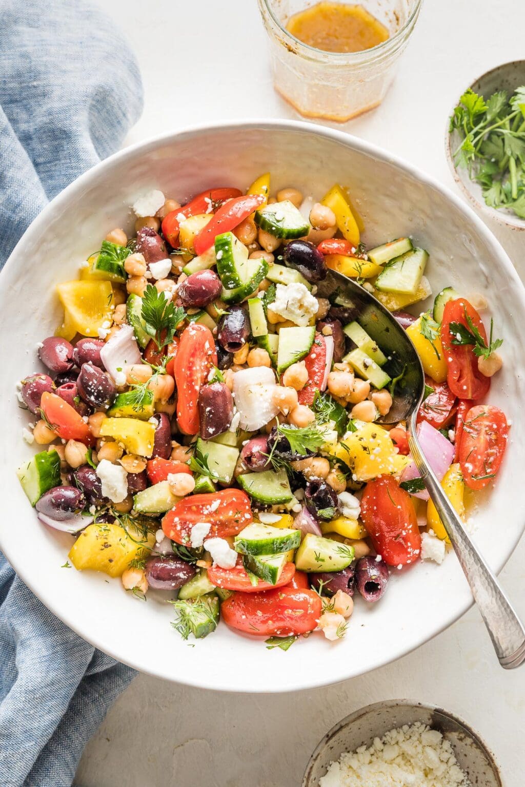 Greek Chickpea Salad (the ONE!) - Nourish and Fete