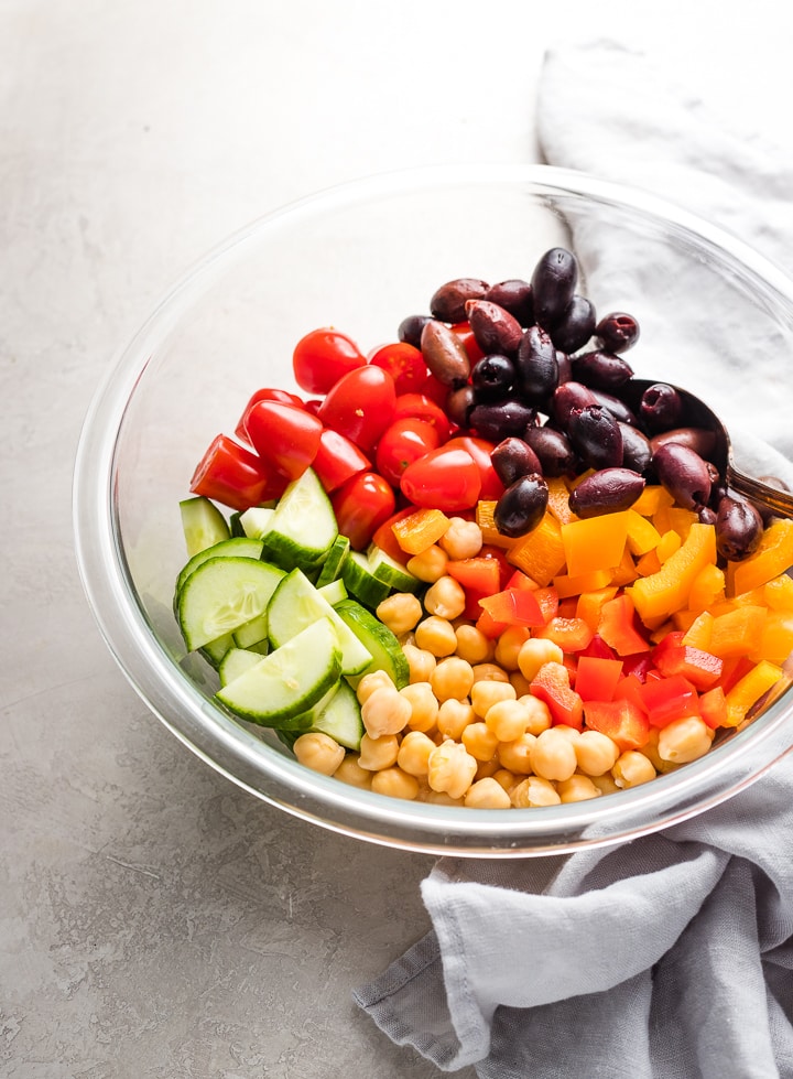 Greek Chickpea Salad - Nourish and Fete