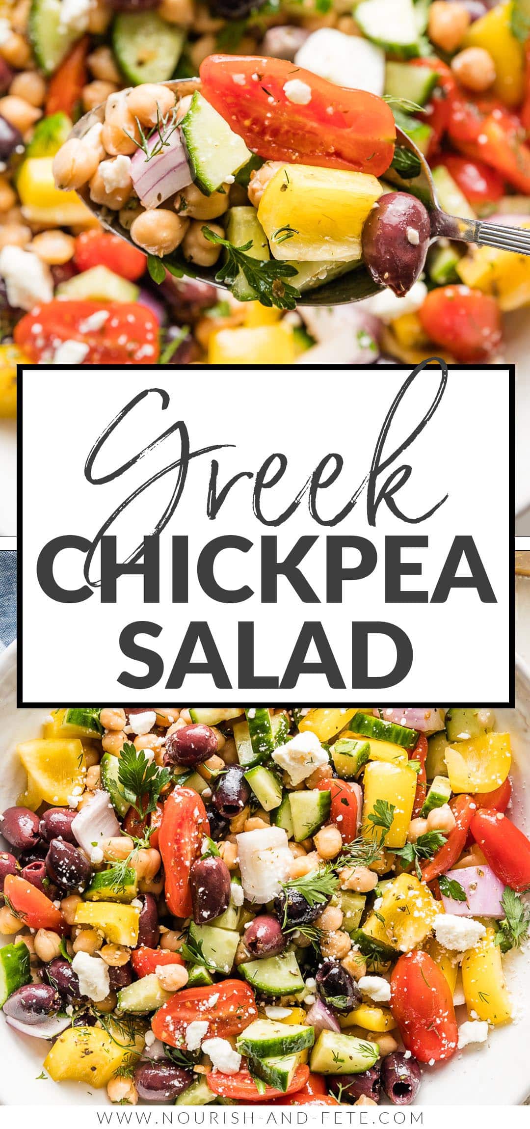 Greek Chickpea Salad (the ONE!) - Nourish and Fete