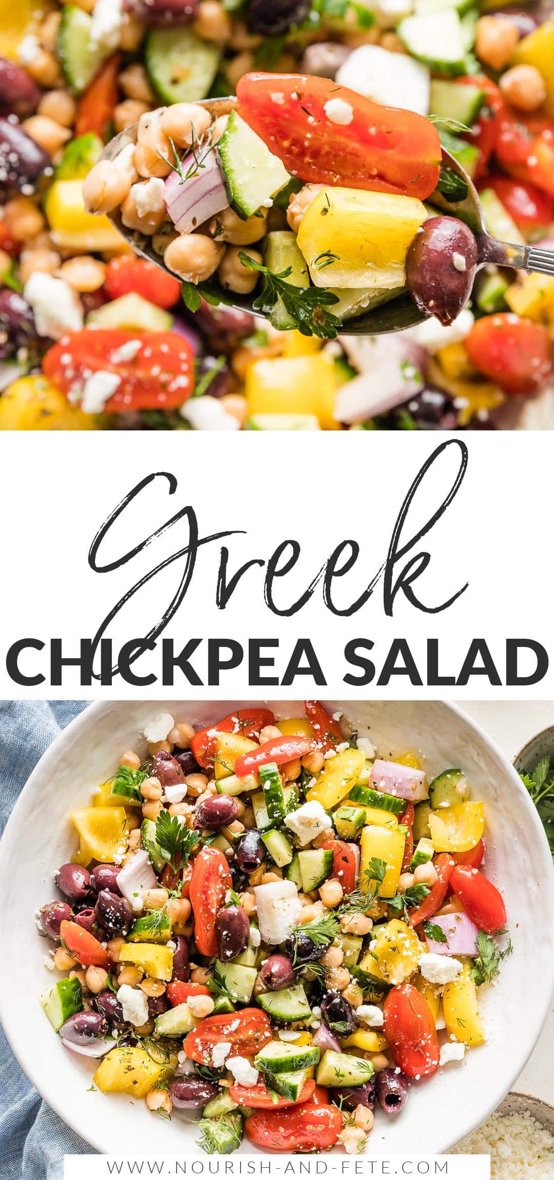 Greek Chickpea Salad (the ONE!) - Nourish and Fete