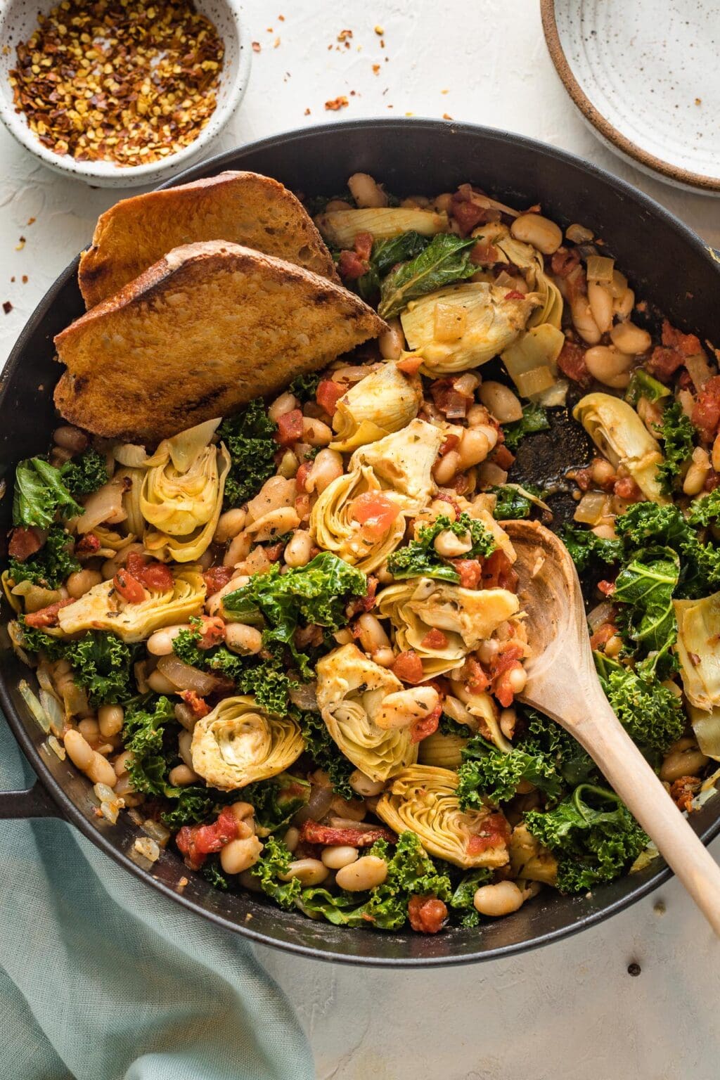 Tuscan White Bean Skillet - Nourish And Fete