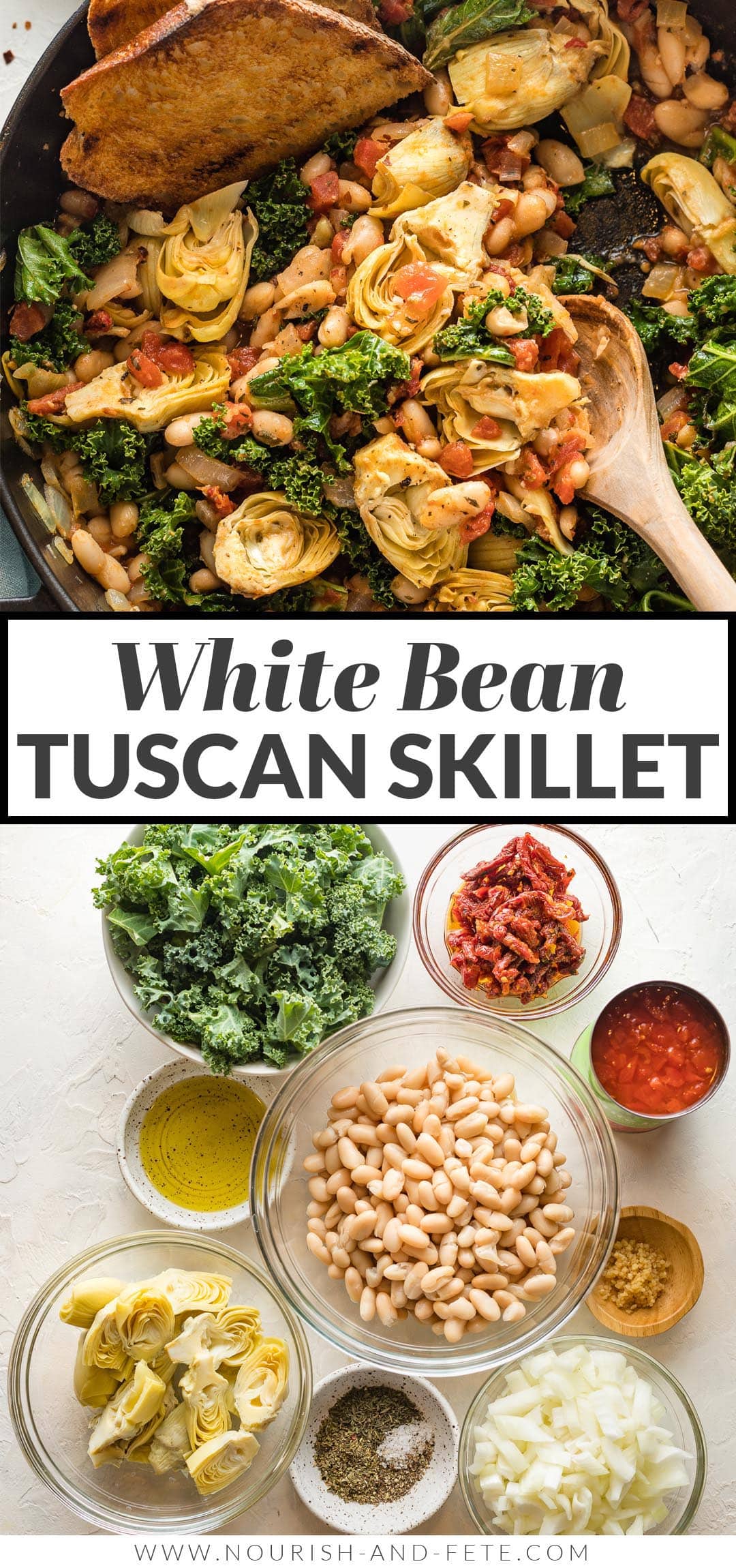 Tuscan White Bean Skillet - Nourish And Fete