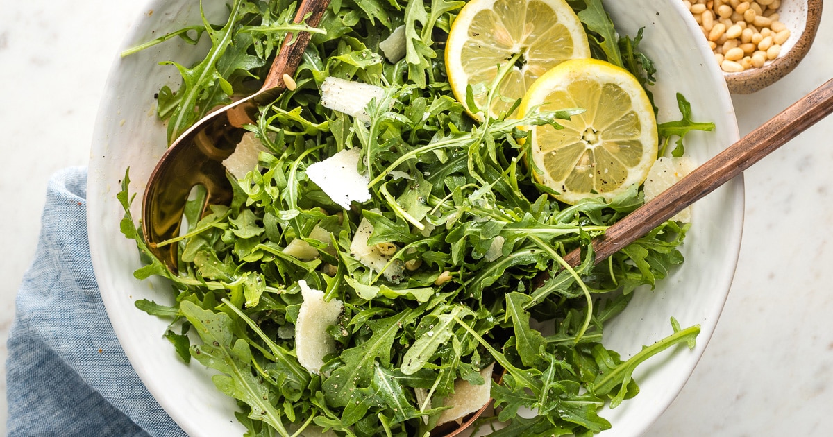 Arugula Salad with Shaved Parmesan, Lemon & Olive Oil