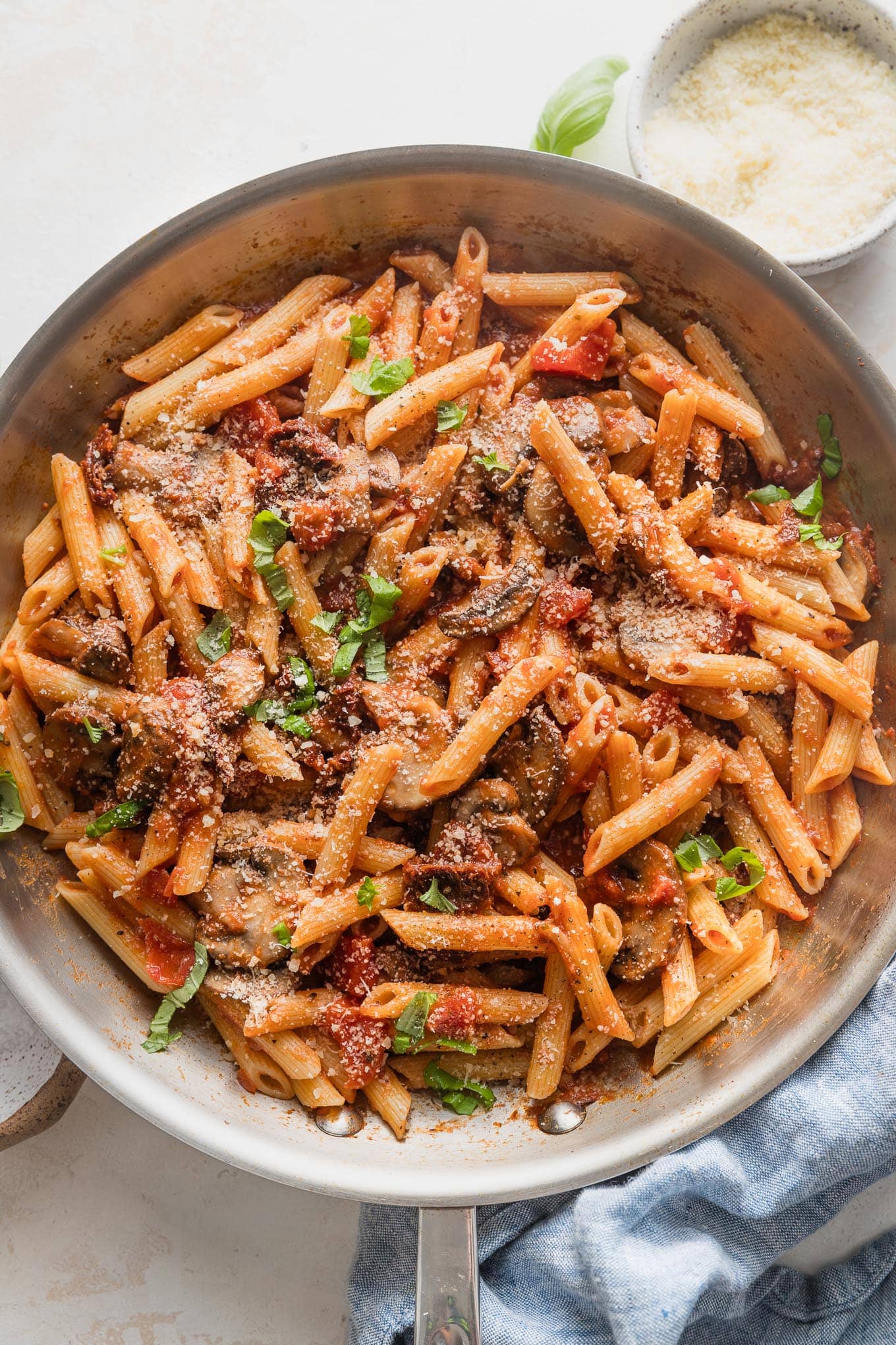 Penne Alla Vodka with Mushrooms & Sun-Dried Tomatoes - Nourish and Fete