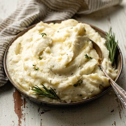 Instant Pot Garlic Herb Mashed Potatoes - Nourish and Fete