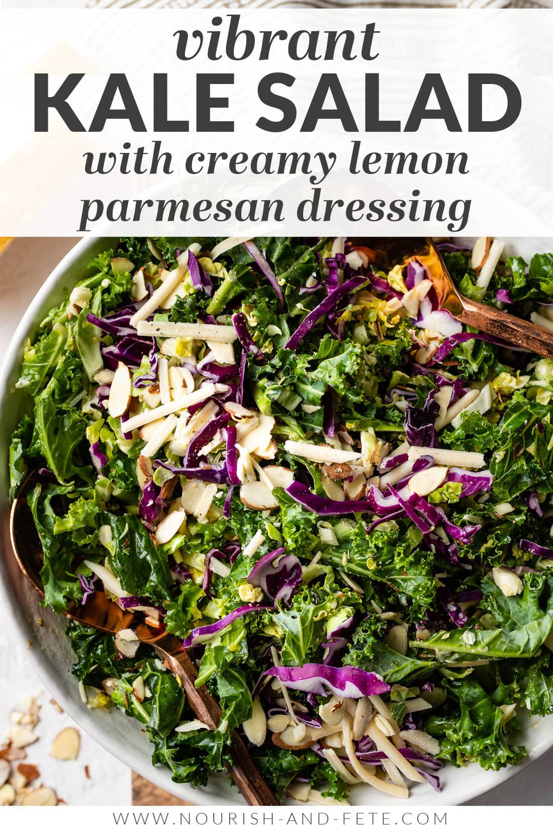 Kale & Brussels Sprout Salad with Creamy Lemon Parmesan Dressing ...