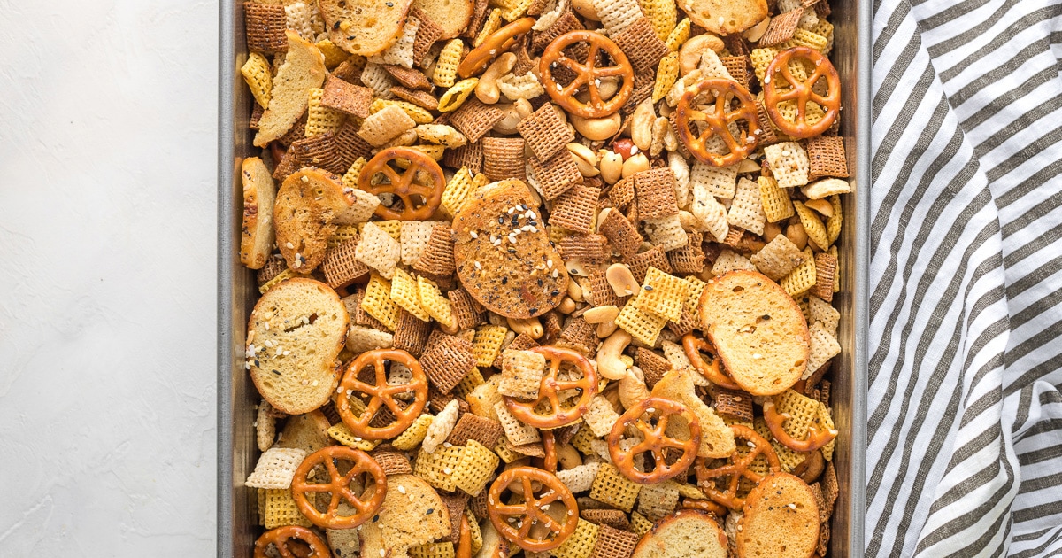 Irresistible Rye Chip Chex Mix - Nourish and Fete