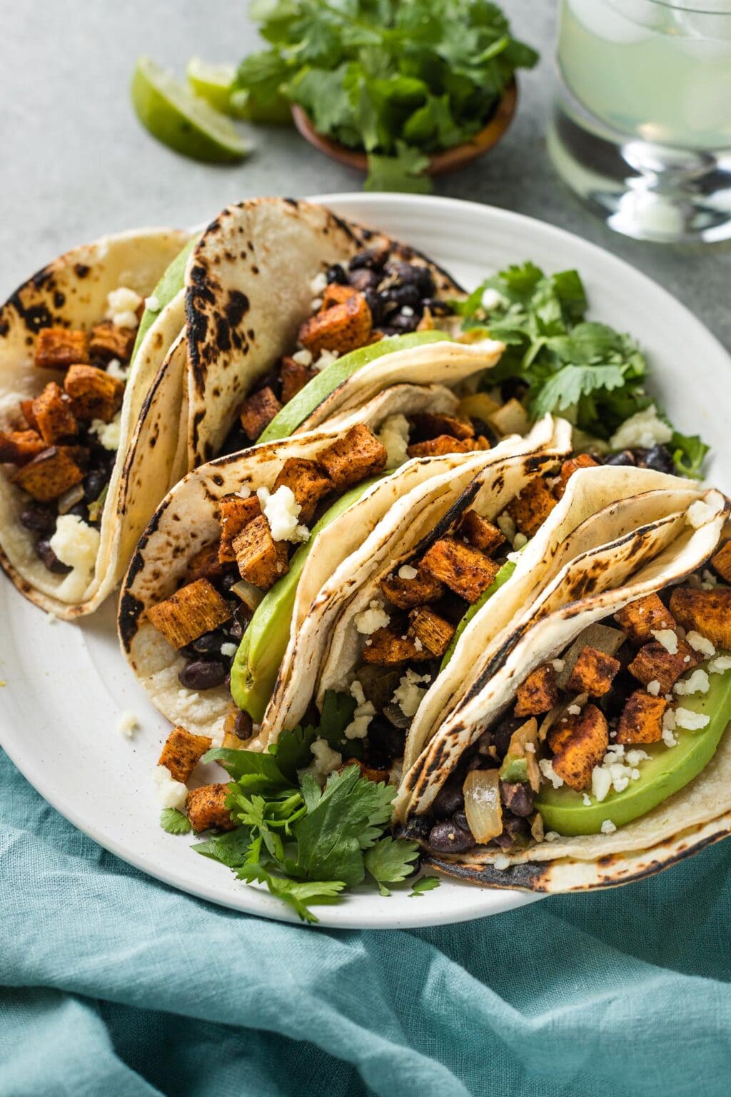 Sweet Potato Black Bean Tacos - Nourish and Fete