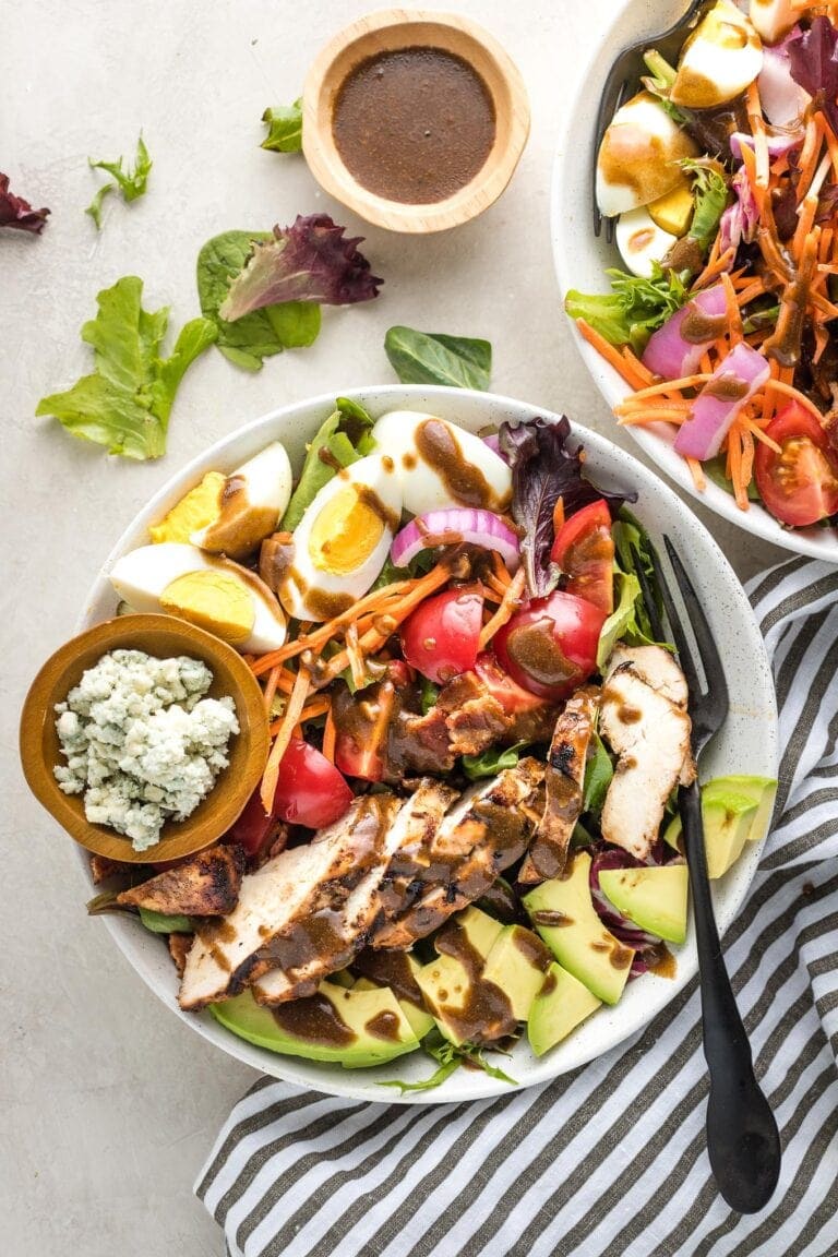 Balsamic Grilled Chicken Cobb Salad - Nourish and Fete