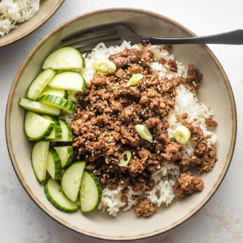 Korean Ground Beef Bowls - Nourish and Fete