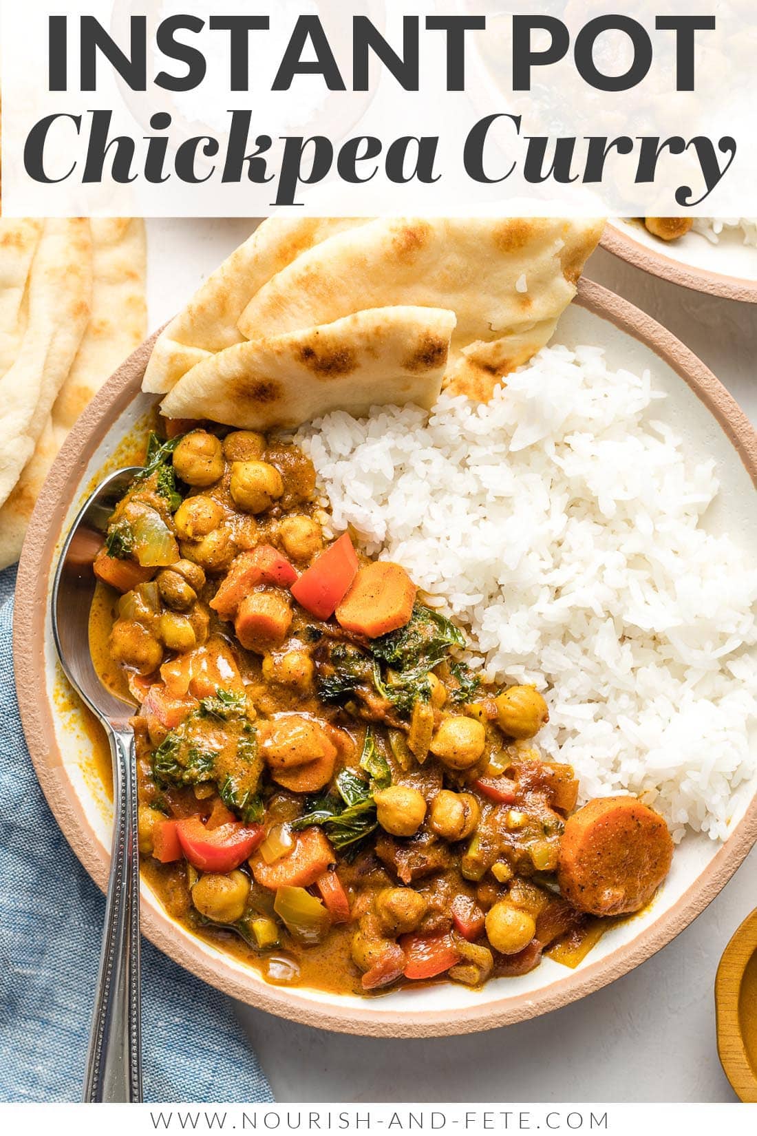 Instant Pot Chickpea Curry (Chana Masala) - Nourish and Fete