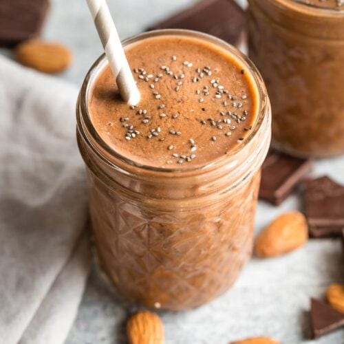 Chocolate Almond Milk Smoothie - Nourish and Fete