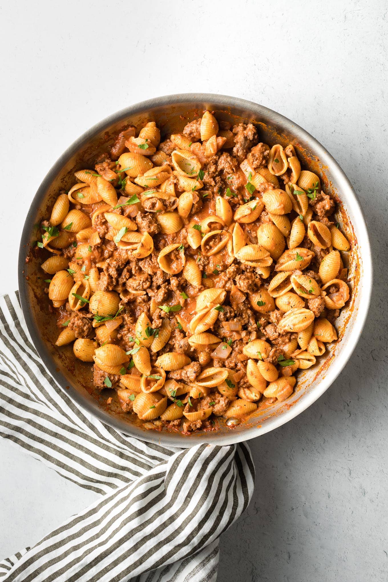 Chili Garlic Beef and Shells - Nourish and Fete