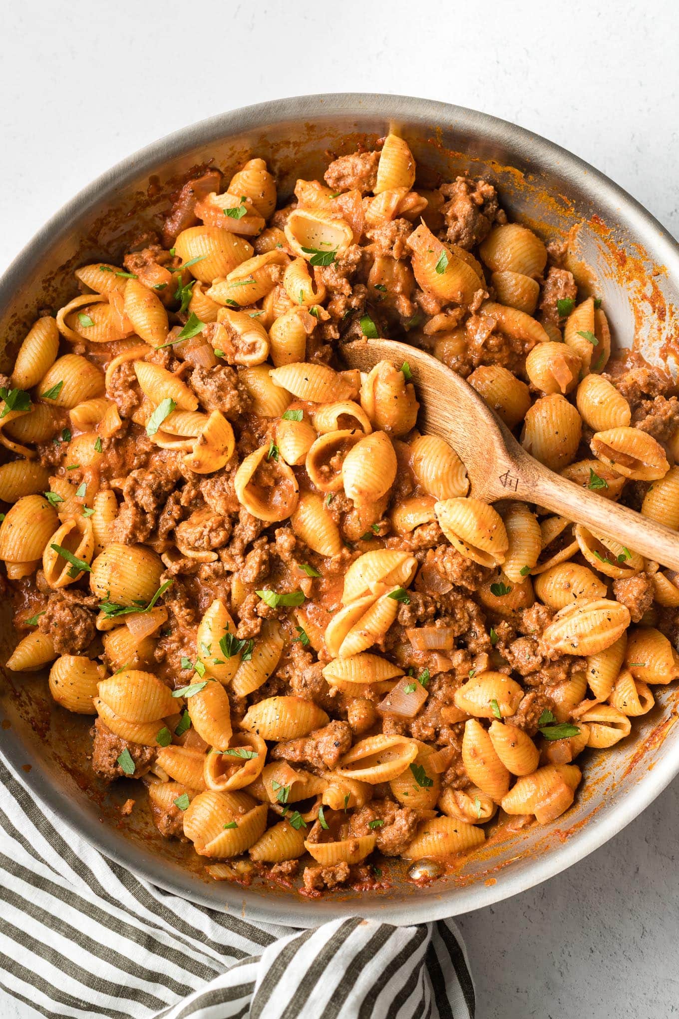 Chili Garlic Beef and Shells - Nourish and Fete