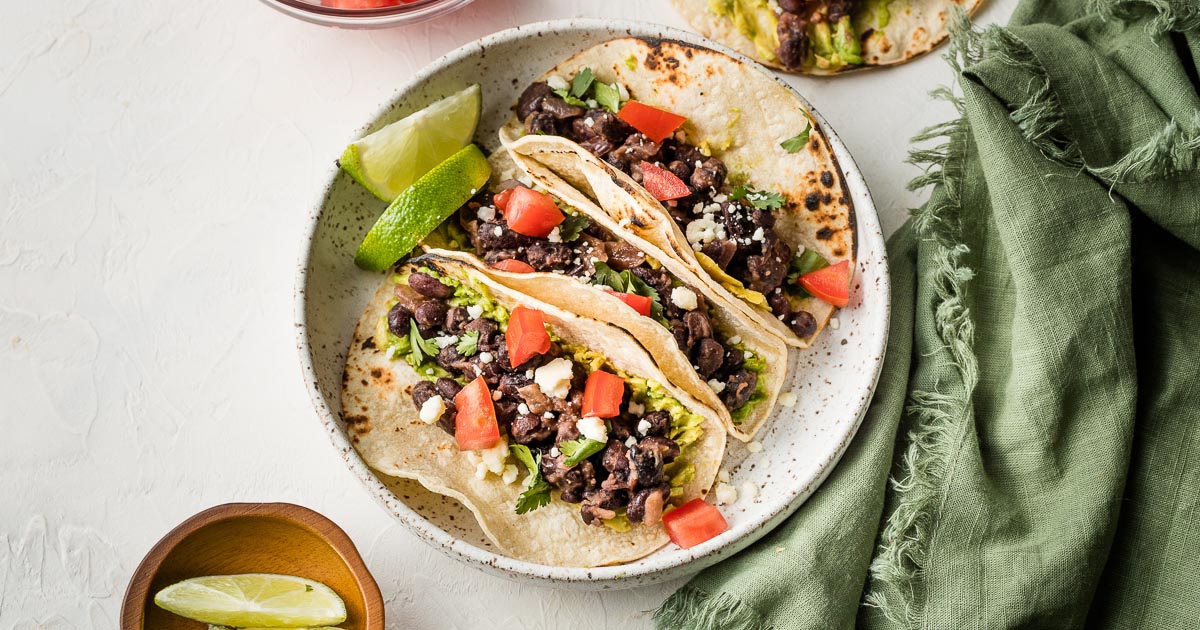 Simple Black Bean Tacos - Nourish and Fete