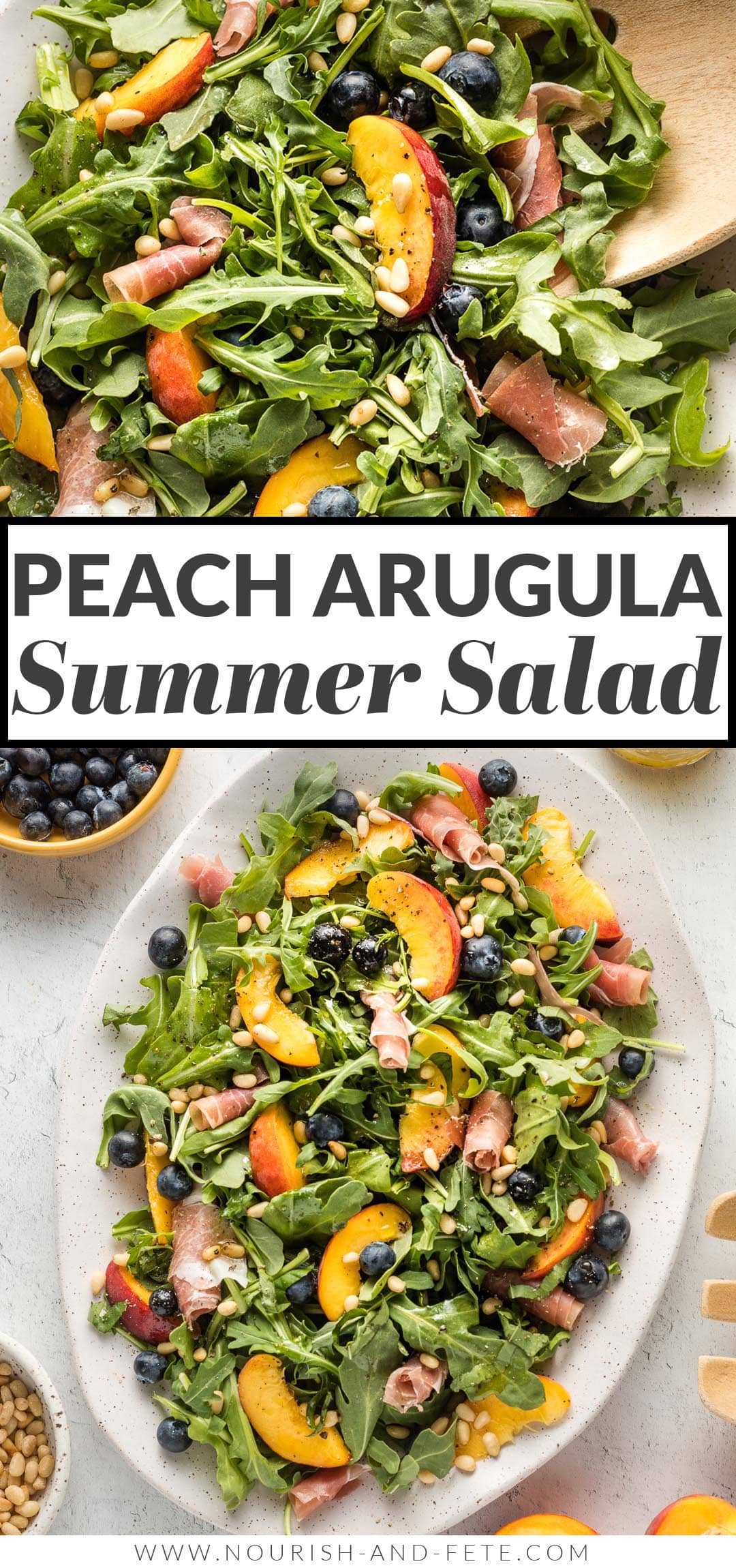 Peach Arugula Salad - Nourish and Fete