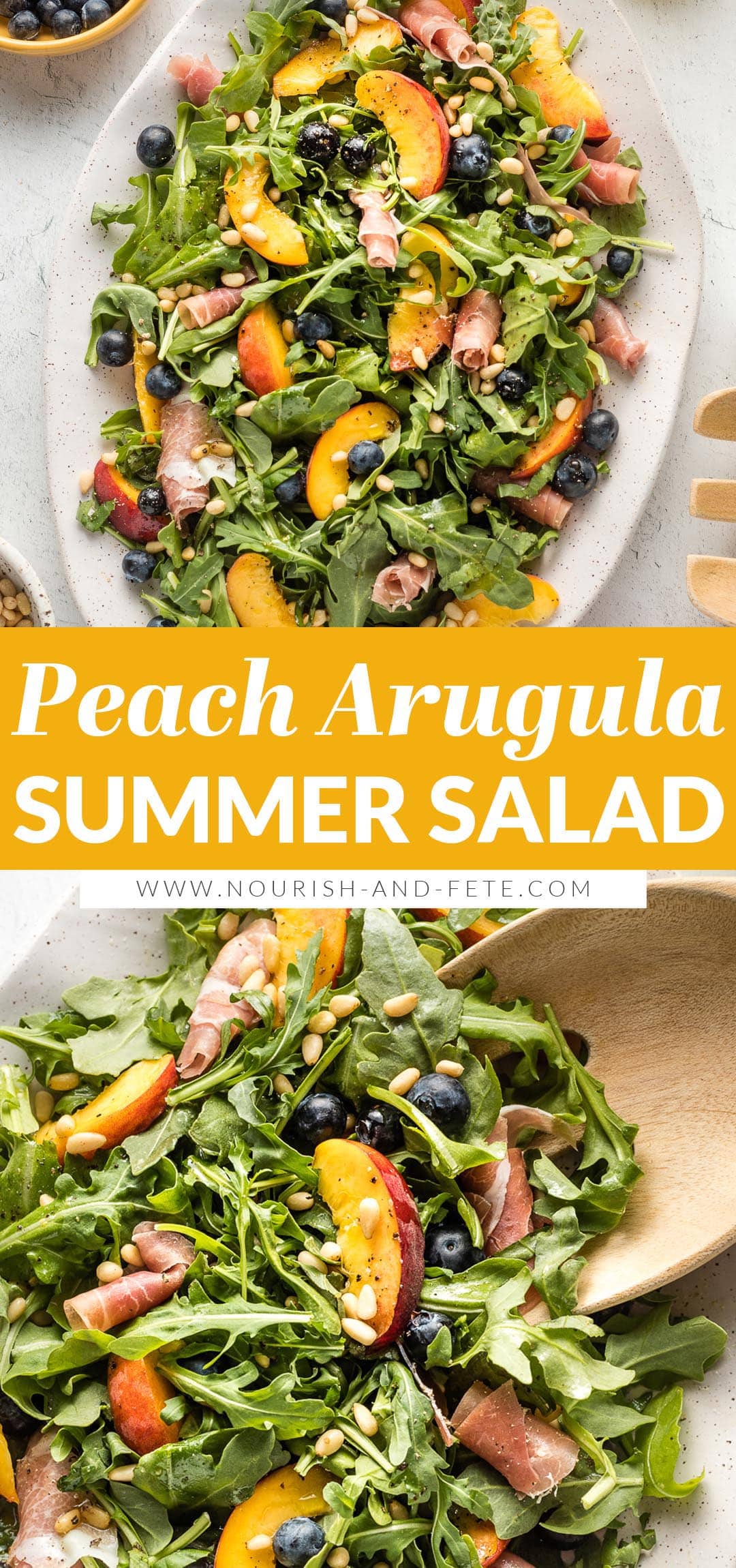 Peach Arugula Salad - Nourish and Fete