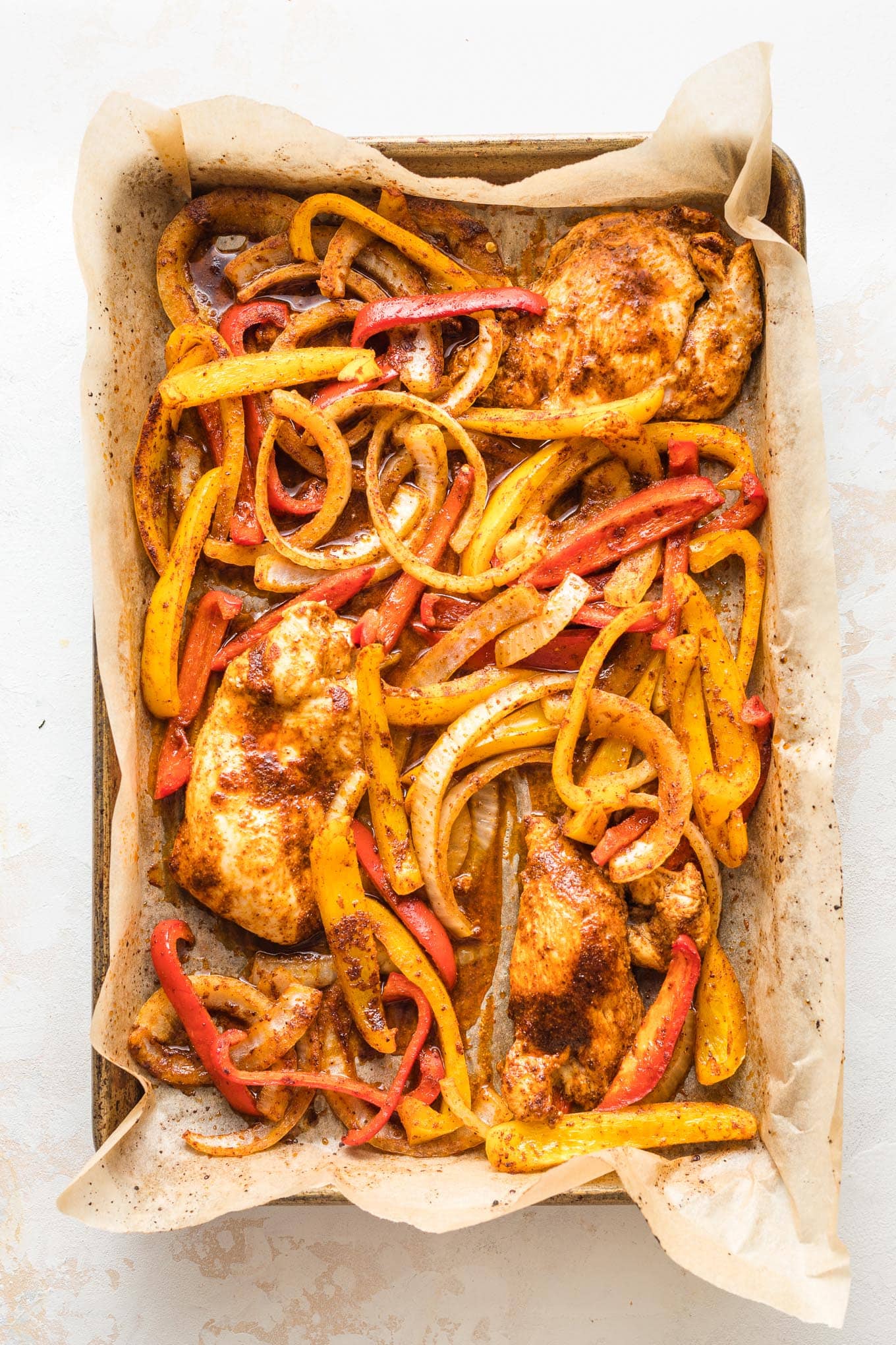 Sheet Pan Chicken Fajitas Nourish And Fete