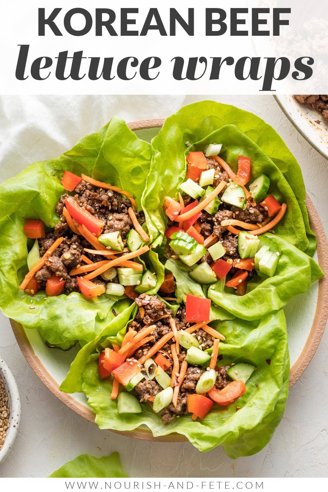 Korean Beef Lettuce Wraps - Nourish And Fete