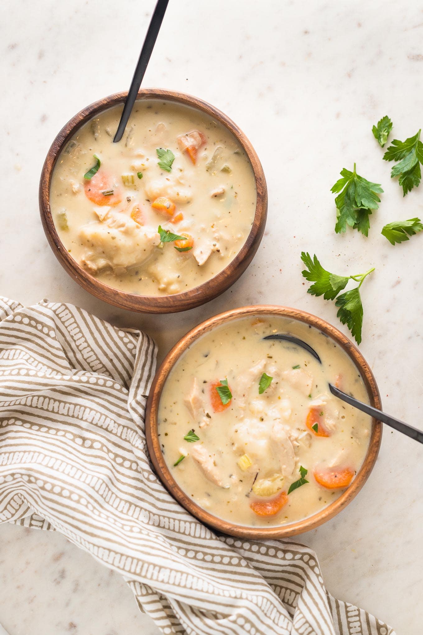 Creamy Crockpot Chicken Gnocchi Soup - Nourish and Fete