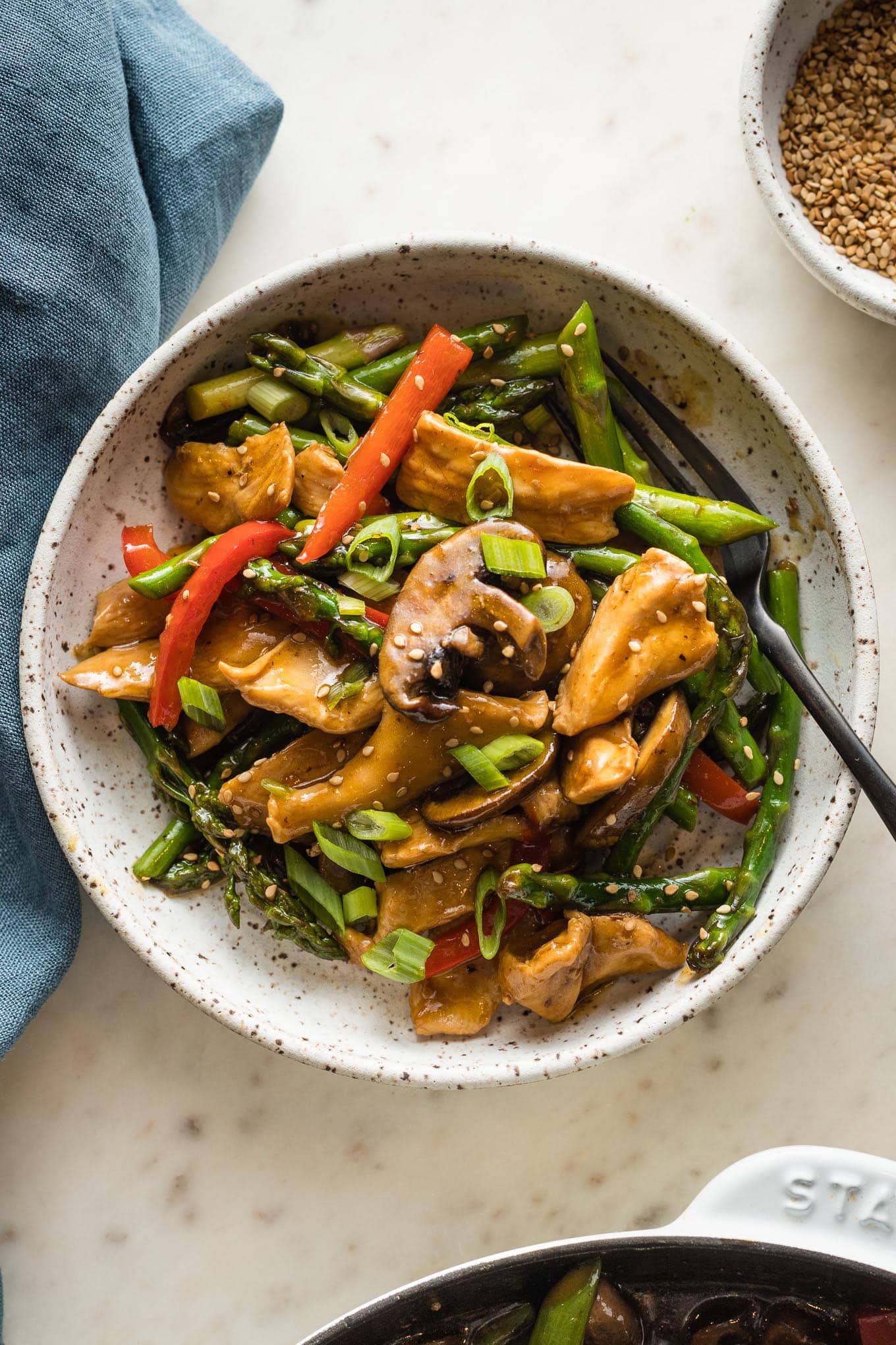 Chimichurri Chicken Asparagus Skillet - Nourish and Fete