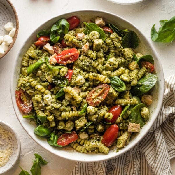 Chicken Pesto Pasta Salad - Nourish and Fete