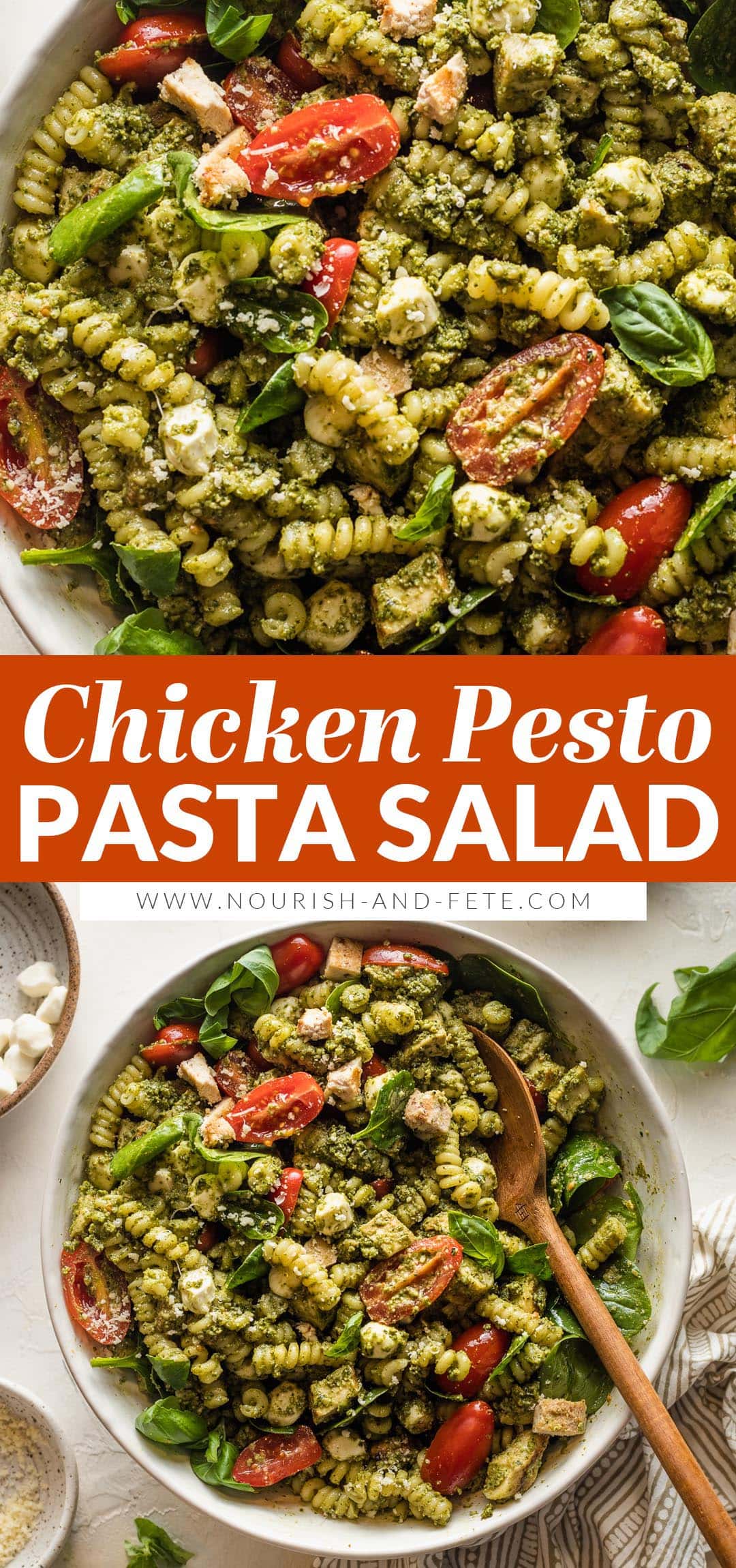 Chicken Pesto Pasta Salad - Nourish and Fete