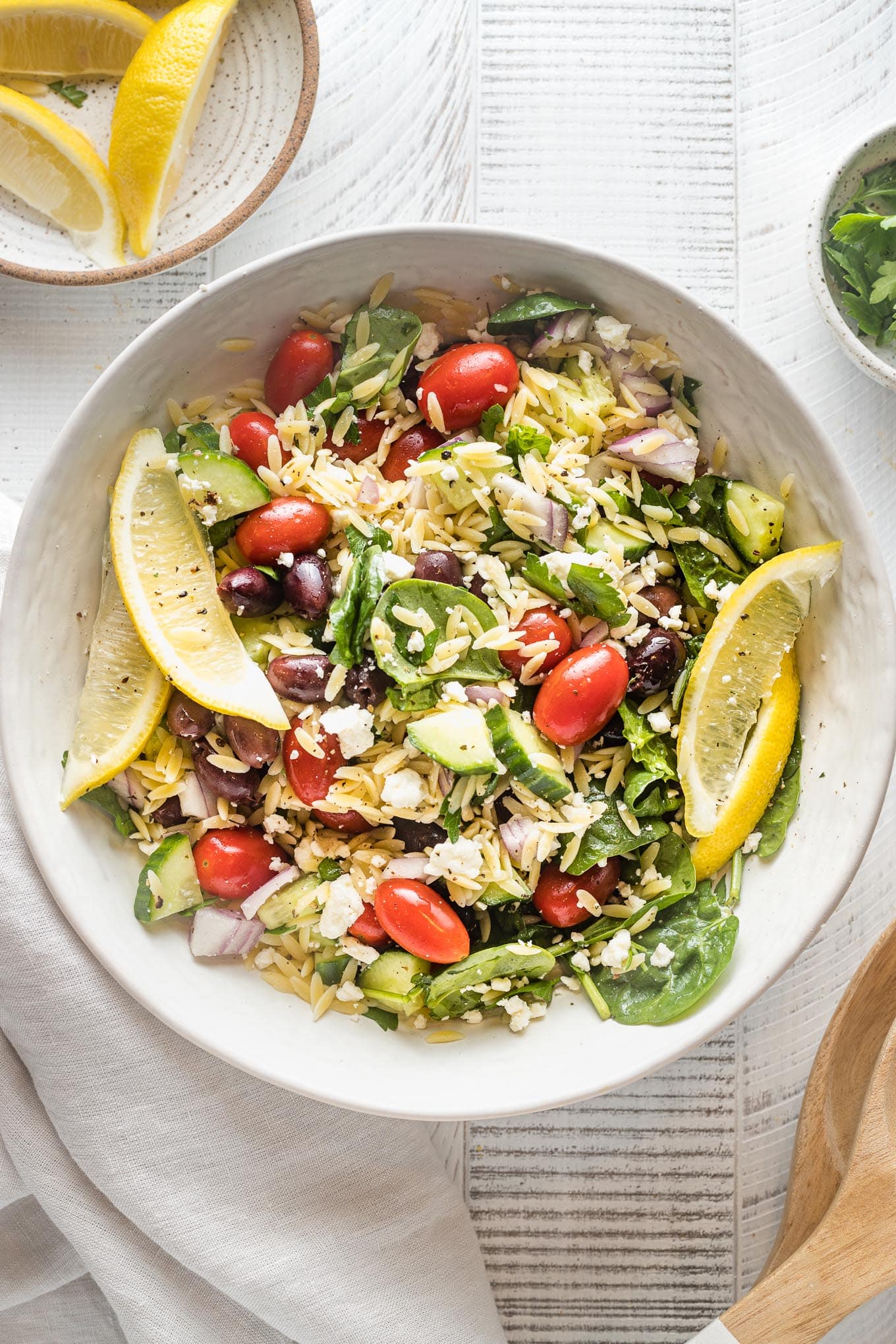 Lemon Orzo Salad With Feta - Nourish And Fete