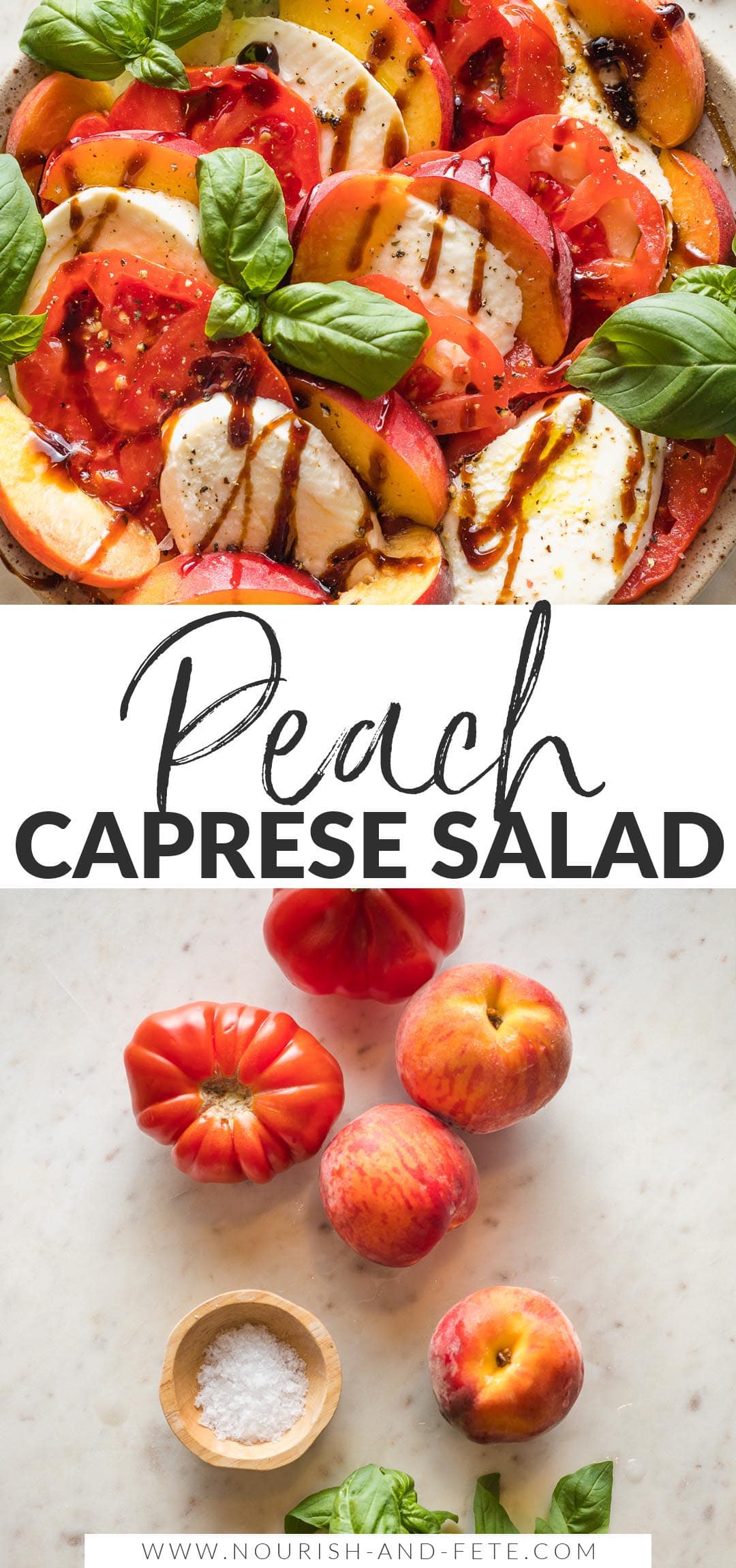 Peach Caprese Salad - Nourish and Fete