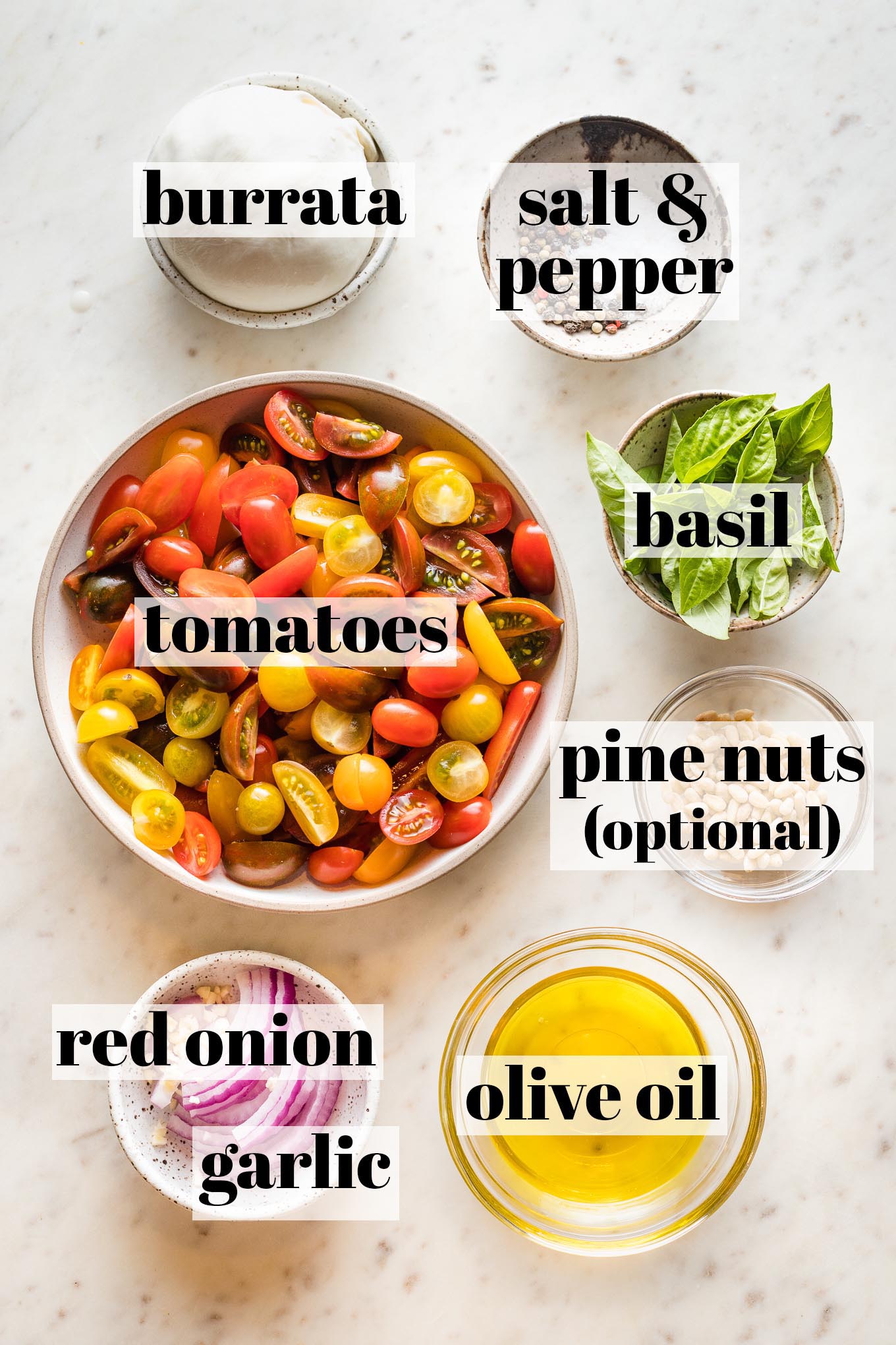 Marinated Tomato Burrata Salad (Minimal Prep!) - Nourish and Fete