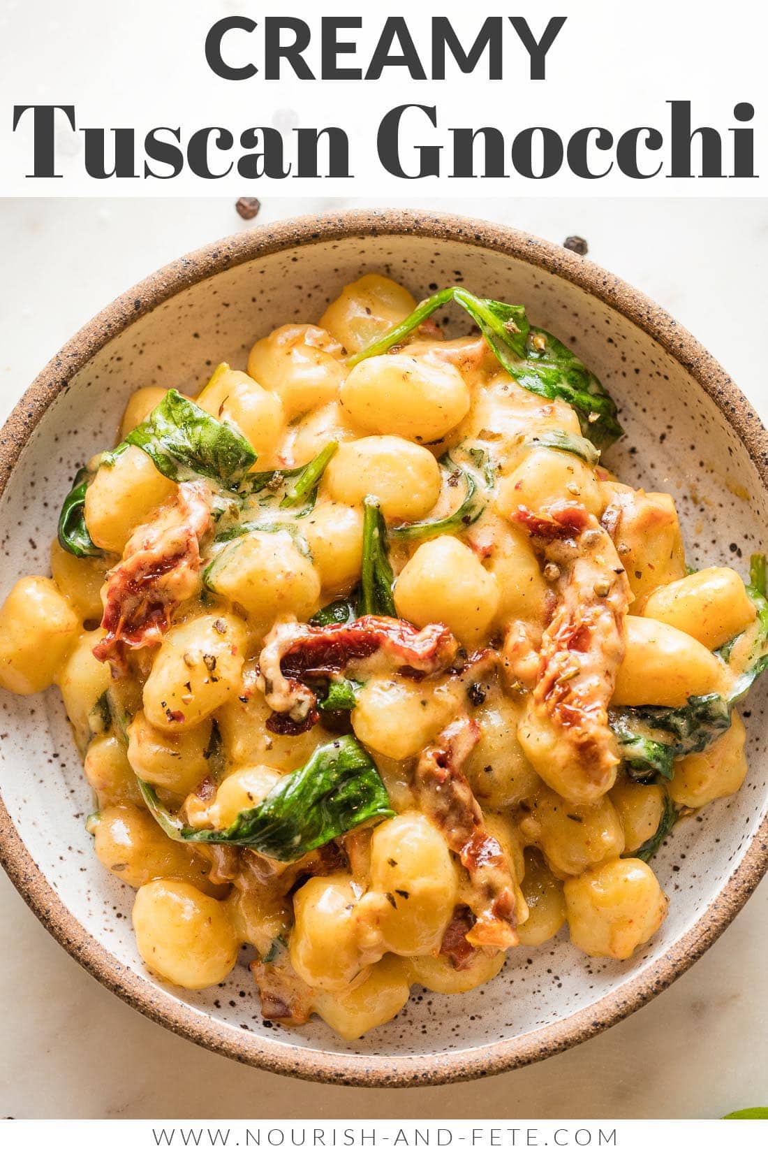 Creamy Tuscan Gnocchi (One Pan, 15 Minutes) - Nourish and Fete