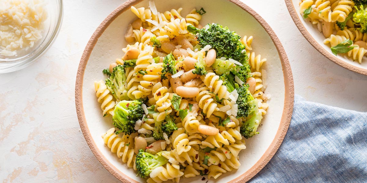 Pasta with White Beans and Broccoli - Nourish and Fete