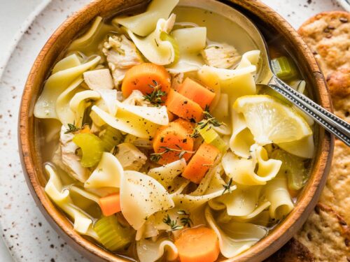 Easy Rotisserie Chicken Noodle Soup (Egg Noodles) « Clean & Delicious