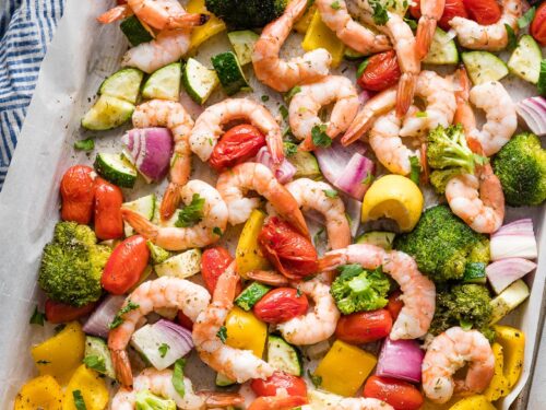 Sheet Pan Shrimp & Veggies & Veggies – A Couple Cooks